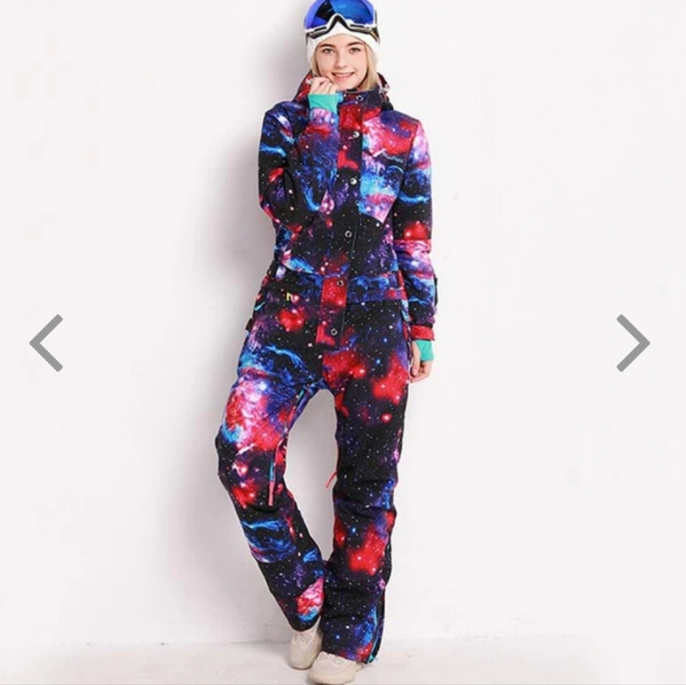 Women's Blue Magic Hyper Slope Star One Piece Ski Jumpsuit Winter